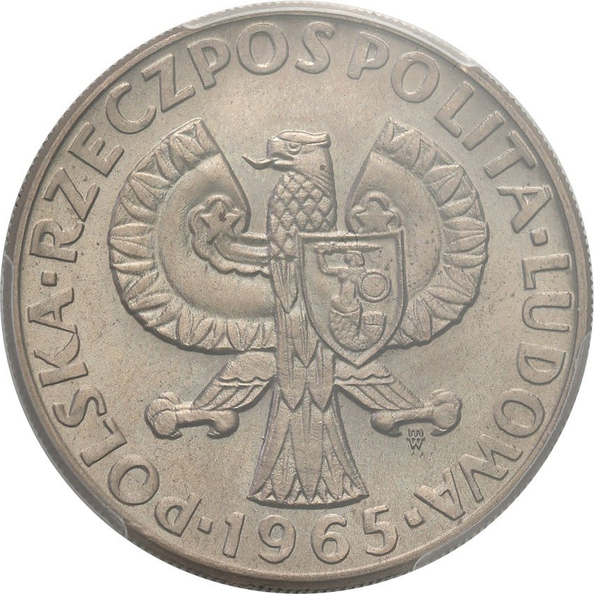 PRÓBA CuNi 10 złotych 1965 siedemset lat Warszawy PCGS SP69 (MAX)